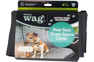 Henry Wag Share Space Seat Cover - Car Back Seat Protection Cover - Durable and Easily Folded - 125cm x 50cm x 55cm (GRS Recycled Polyester)