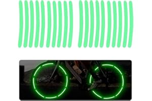 BDEPSTR 20 Stück Neon Reflektoren-Aufkleber, hochwertige Sticker aus Qualitäts-Reflexfolie, Motorrad Felgenaufkleber Komplettset, Motorradzubehör - Racing Design
