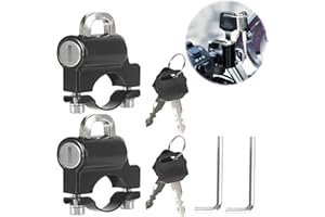 LNGJIN 2 Stück Motorrad Helmschloss,Motorradhelm Schloss,Motorrad Helm Sicherheitsschloss,Motorradhelmschloss mit 4 Schlüsseln, Lenker Helmschloss Set,Motorradhelm Zubehör für 22-24mm Lenkerschlauch