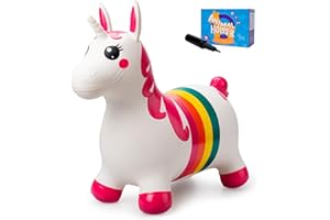 Vastoy Animal Hopper for Kids 2-6 Years - Animal Hoppers Inflatable Bouncy Ride-On Toy with Hand Pump, Indoor Outdoor Ride-On for Balance Training