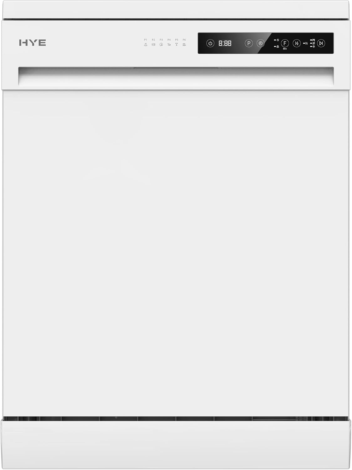 HYE Dishwasher - Freestanding Dishwasher With 14 Place Settings, 60cm, Full Size Design, White, ECO Program, Quick Wash, Quiet (49 dB) - DW0114PW25