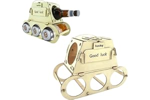 LUMOOM Portabottiglie in legno, portabottiglie, portabottiglie in legno, divertente regalo per uomini, per feste di compleanno