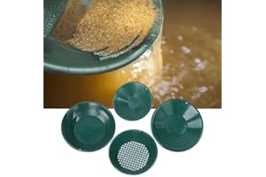 AMONIDA Gold Pan Kit,Lightweight Traditional 90°Rifled Design Gold Washing Pan for Beginners Alluvial Gold Mining Gold Exploration