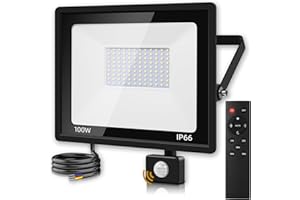 Ankishi Security Lights Outdoor Motion Sensor 100W, Pir Lights Outdoor 6500K Daylight White, IP66 Outdoor Light with Remote Control[Farthest Control Distance:49.21ft] Flood Light Outdoor Motion Sensor