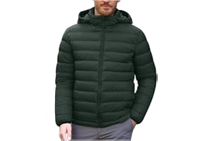 HAOLEI Piumino Uomo 100 Grammi Autunno Invernale Giubbino Caldo Tinta Unita Giacca Impermeabile Giubbotto Comodo Trapuntato Trekking Antivento con Zip e Cappuccio Piumini per Quotidiano Lavoro Scuola Moto
