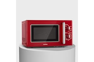 Klarstein Caroline - Autonome Four micro-ondes, 20L, 700/1000 W, Ø25,6cm, 5 niveaux de puissance, 3 fonctions combinées, Intérieur et boîtier en inox, Look rétro, rouge