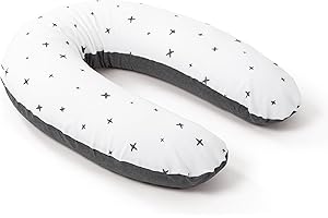 DOOMOO Cojín de Embarazo & Lactancia Buddy, Grey Stars