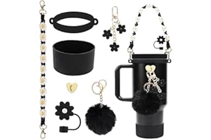 Glvomazty Set de Accesorios Para Stanley Cup incluye Tapones para Pajitas, Mango de Botella de Agua, Protector de Fondo de Silicona adecuado para Stanley Quencher 30 y 40oz