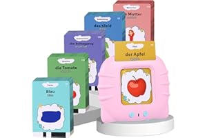 Yisakilu Sprechende Lernkarten Deutsch Englisch Wörter Lernen für Mädchen Jungen Sprechende Flash Karten Sprachentwicklung Spiele Montessori Lernspielzeug Kinder Logopädie Spiele Sprachförderung