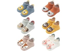 FedMois 6 paia calzini antiscivolo in cotone bimbi bambini motivi animali