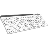 Everest KB-BT90 Beyaz/Gri Bluetooth+ 2.4Ghz Telefon Tablet Standlı Şarjlı Q Mac/Win/Android/Ios Uyumlu Kablosuz klavye