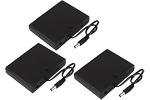 SOURCING MAP sourcingmap 9V Output 6 x AA Battery Holder 2.1mm DC Connector Enclosed Box Switch Wire Lead 3pcs