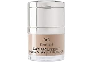 Dermacol - Maquillaje y Corrector de Larga Duración, Corrector de Ojos y Base de Maquillaje 2 en 1, Corrector de Ojeras Perfeccionador con Extracto de Caviar, Tan, 30 mL
