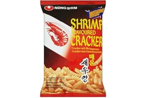 Nong Shim Shrimp Crackers - Hot & Spicy (75g) - Packung mit 6