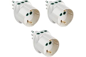 Fanton S.P.A. FANTON 82210-B3- set 3 pz adattatore triplo schuko bipasso da spina piccola 10A a2 prese italiane piccole 1 presa schuko 16A VERTICAL SYSTEM