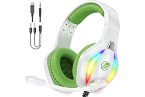 Fachixy FC100 Gaming Headset for PS4, PS5, PC, Xbox, Nintendo Switch, Gaming Headphones with Cable and RGB Light, Stereo Surround Headphones with Microphone, Noise Cancelling Gamer Headphones