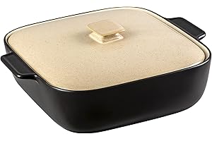 vancasso serie Simo Teglia da Forno Rettangolari con Copercio, Rostiera in Stoneware, Lasagniera per Lasagna e Dolci