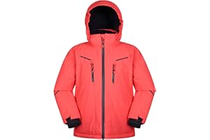 Mountain Warehouse Slalom Kids Extreme Veste de ski imperméable – Manteau rembourré doublé en polaire avec jupe de neige amovible, garçons et filles – Ski d'hiver, sport, marche