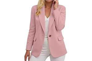 ECUNGWUA Blazer Femme Chic et Elegant Veste Manches Longues Classique Travail Blazers Décontracté Couleur Unie Tailleur Hauts Slim Fit Grande Taille Manteau