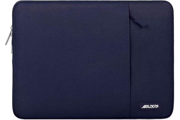 MOSISO Housse Ordinateur Portable 13,3 Pouces,Compatible avec MacBook Air/Pro 13/Pro 14 M5 M4 M3 M2 M1,HP Dell ASUS Lenovo,13-13,3" Laptop Sleeve Polyester Verticale Sac avec Poche,Bleu Marin