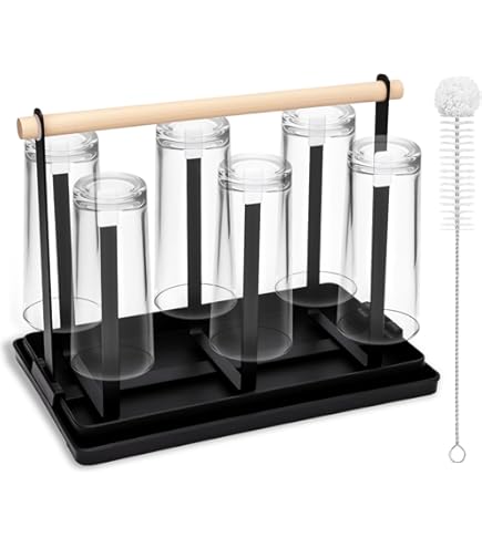 KNGNGK Égouttoir à Bouteille Égouttoir Bouteille Pliable Égouttoir à Bouteille De Vin Porte Bouteille Égouttoir Avec 3 Brosses à Bouteille Égouttoir De Cuisine Pour Verres, Bouteilles, Sacs Poubelles