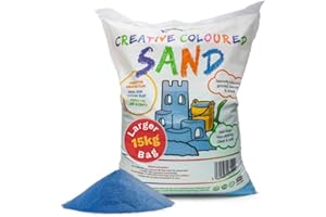 Rainbow Eco Play – Coloured Blue Sand – 15kg – Kids 100% Natural Play Sand – Sand Art, Childrens Crafts