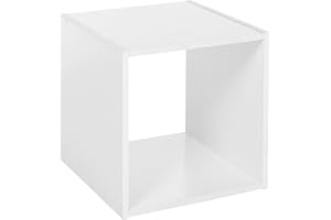 URBNLIVING Urbn Living® 1, 2, 3, 4 pisos de madera estantería estantería estantería de madera de almacenamiento, Blanco, cubo