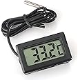 WINGONEER Digital LCD Thermometer Temperature Monitor with External Probe For Fridge Freezer Refrigerator Aquarium --Black