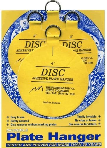 Flatirons Disc Adhesive Plate Hanger Set (2 - 3 Inch and 2 - 4 Inch Hangers) by The Flatirons Disc Co