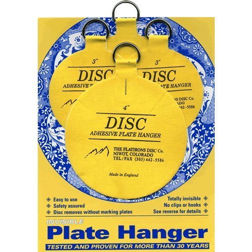 Flatirons Disc Adhesive Plate Hanger Set (2 - 3 Inch and 2 - 4 Inch Hangers) by The Flatirons Disc Co