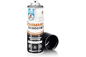 Tonis SCHIMMELSCHOCK 5.0 Antimikrobielle Spezialfarbe zur Schimmelbekämpfung für ca. 1,5 qm Anstrich | Sprühfarbe mit antibakterieller Wirkung, wissenschaftliche Wirksamkeit [Weiß matt, 300 ml]