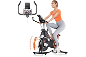 HOMETRO Cyclette da Casa Magnetica con Resistenza Regolabile, Schermo LCD e Ruote per Spostamento Facile, Silenziosa e Stabile, Capacità Fino a 150kg, Ideale per Esercizio a Casa