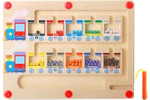 Mokaskaidj Labirinto Magnetico Bambini, Giochi Montessori, Labirinto Magnetico Giocattolo, Giochi Montessori Magnetici, Colori e Numeri Gioco di Smistamento per 3-6 Anni Ragazze Ragazzi Regalo