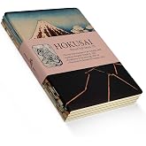 Retronote Mount Fuji Series III - A5, Hokusai 4-Piece Notebook Set III, Unlined, Total 256 Pages, 64 Pages Each, Wire Stitching,