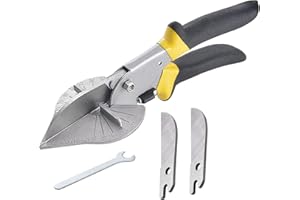 HOHXEN 45 ° -135 ° Cortador de Inglete Multiángulo,Cizalla de junta,Herramienta de corte,Including Spare Blade for Cutting PVC PPR PE Pipe,Branch,Incluyendo 2 cuchillas de repuesto y llave pequeña