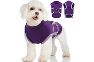 Katzinst Dog Anxiety Relief Coat, Lightweight & Adjustble Dog Anxiety Vest, Pet Calming Wrap for Vet Visit, Car Ride, Fireworks, Stress Relief for Noise, Calming Jacket for Small Dogs, Purple (M)