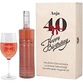 Herz & Heim® Wein-Geschenkset Zum Muttertag – Mit Graviertem Leonardo-Weinglas & Wahlwein In Holzbox