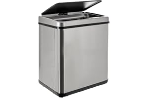 WELL HOME MOBILIARIO & DECORACIÓN Cubo de basura inteligente SIN patas con apertura automática y contacto manual de 30L, Alto: 60 (x35,5x26), gris.