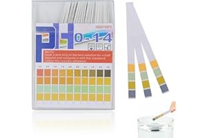 MALOUSUN 100 Stück PH Teststreifen, Vierfarbiges Säure-Basen-Teststreifen, Messbereich (Ph Messstreifen 0-14), Strips für Test Basen Säure Wasser, Urin, Aquarium, Haushalt, Laboratorien