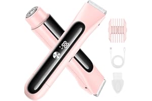 MOFEELING Lady Shavers for Women, 2-in-1 Bikini Trimmer with LED Digital Screen, 2025 New Women Razors for Wet & Dry, IPX7 Waterproof & Rechargeable Electric Razor for Bikini, Shaver for Hair Removal with USB-C