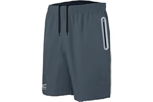JRC Just Royal Clothing Mens Running Shorts with 2 Zip Pockets, Lightweight Shorts for Workout & Gym