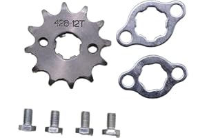 Trkimal Pignon avant de moto pour 50 cc 70 cc 90 cc 110 cc 125 cc 140 cc 160 cc Dirt Pit Bike Mini Bike, TaoTao, Roketa, Coolster, Sunl, Lifan, Loncin, ATV, Quad, 4 roues, cyclomoteur (428-12T, 17 mm)