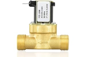 KLYNGTSK Vanne Électromagnétique Électrique Électrovanne Magnétique en Laiton Électrovanne 220v Normalement Fermé Électrovanne Electrique 1/2" AC 220V N/C℉ pour Contrôle de l'eau, 6.4*6.2cm