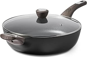 SENSARTE 30cm Deep Nonstick Frying Pan,4.7L Saute Pan with Lid, Large Skillet, Nonstick Cookware, Induction Compatible, for All Stove Tops，PFOA PFOS Free