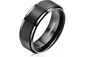 ‎JEROOT JEROOT Titan Magnetischer Ringe, 8mm Schwarz Magnetring Herren Damen, Therapeutischer Magnetische Rings Polierter Lifestyle-Ring Starker Magnet (3500 Gauss)