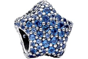 Rimgoris Breloque en argent sterling 925 pour femme, bracelets, collier, or rose, étoile, lune et soleil, clé étoile, planète, clips étoile et lune, étoile de mer, pendentif intégré, cadeau