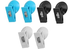 JHXHHTHONGTONG Clip de Ventosa Ventosa Pinza Pinzas de Clip con Ventosa Pinza de Plástico para Parabrisas de Coche para Cortinas de Sombra de Sol o Ventanas para Oficina, Baño o Cocina (3 Pares (6 Piezas))