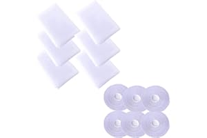 LOHOOM Mosquito Nets for Windows, 6PCS 130x150 cm Insect Protection Net Fly Screen with 6 Rolls of Self-Adhesive Tape Adjustable DIY Fly Screens Windows Net Removable Screens Keep Out Bugs/Flies (White)