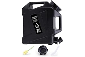 RUYI Bidon d'eau avec robinet et couvercle à visser, sans BPA, réservoir d'eau potable, portable avec poignée, pour caravane, pique-nique, randonnée, bleu transparent