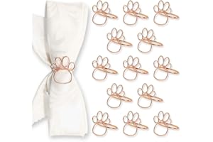 Ctpeng Serviettenringe 12 Stück,Rotgold,Metall Serviettenringe,Universal Serviettenringe,Tischdekoration,Serviettenring für Hochzeitsfeier Abendessen Jubiläum Urlaubs Party